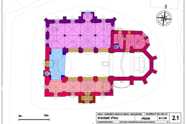 Stavební vývoj kostela sv. Haštala – přízemí